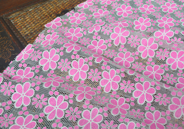 Pink Lace Fabric 