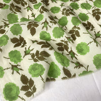 140cm Width x 95cm Length Freshly Green Branch Foliage Print Cotton Fabric