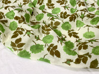 140cm Width x 95cm Length Freshly Green Branch Foliage Print Cotton Fabric