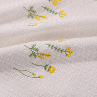 125cm Width Little Yellow Flower Brach Embroidery Cotton Fabric