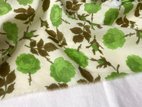 140cm Width x 95cm Length Freshly Green Branch Foliage Print Cotton Fabric