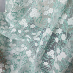 130cm Width Colorful Peas Flower Branch Tulle Embroidered Lace Fabric