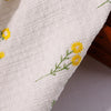 125cm Width Little Yellow Flower Brach Embroidery Cotton Fabric