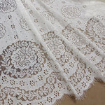 150cm Width x 300cm Length Vintage Eyelash Embroidery Lace Fabric