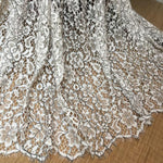 150cm Width x 150cm Length Premium Contrast Hollow out Floral Embroidery Lace Fabric