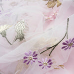 136cm Width  Floral Embroidery Lace Fabric by the Yard White