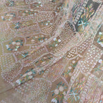 130cm Width x 95cm Length Luxury Sequined Botanical Floral Embroidery Lace Fabric