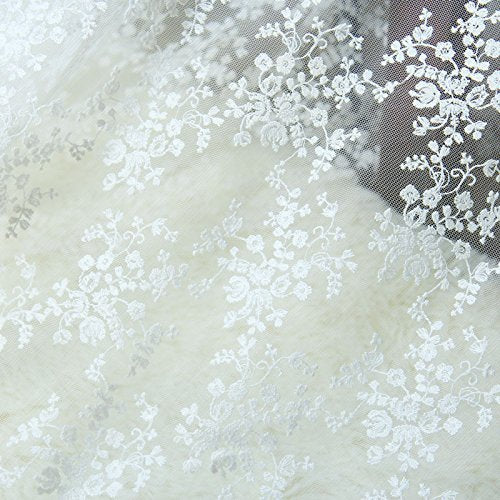 51 Wide Floral Embroidered Mesh Lace Fabric by the Yard – iriz Lace