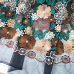 130cm Width x 95cm Length Premium Run Way Colorful Floral Embroidery Lace Fabric