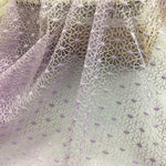 120cm Width x 90cm Length Purple Daisy Floral Embroidery Lace Fabric