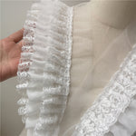 10cm Width x 290cm Length Premium 3-layer Floral Embroidery Lolita Frill Lace Fabric