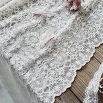 120cm Width x 90cm Length Vintage Floral Embroidery Lace Fabric