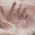 140cm Width x 90cm Length Light Pink Peacock Feather Ruffled Chiffon Embroidery Lace Fabric