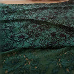 140cm Width x 95cm Length Premium Dark Green Hollow-out Floral Embroidery Bone Lace Fabric