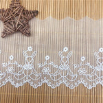 4.5 Yards of 9.6cm Width Premium Rabbit Floral Embroidery Tulle Lace Trim Frill Lace