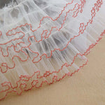 16cm Width x 180cm Length Five-layer Fairy Fluffy yarn Bud-edge Net Yarn Pleated Three-Dimensional yarn lace