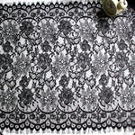 3 Meters of 45cm Width Eyelash Floral Embroidery Lace Fabric