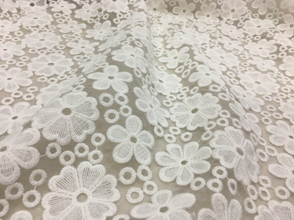 140cm Width Daisy Floral Embroidery Lace Fabric by the Yard – iriz