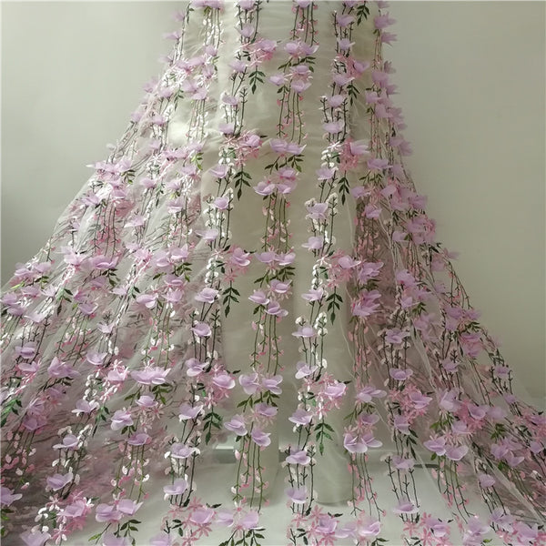 23cm Width x 270cm Length Abstract Cherry Blossom Floral Embroidery La –  iriz Lace