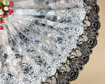 2 Yards of 42cm Width Organza Floral Branch Embroidery Lace Fabric Trim