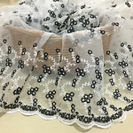 53” Width Organza Bilateral Symmetrical Jacquard Floral Lace Embroidered Fabric by The Yard