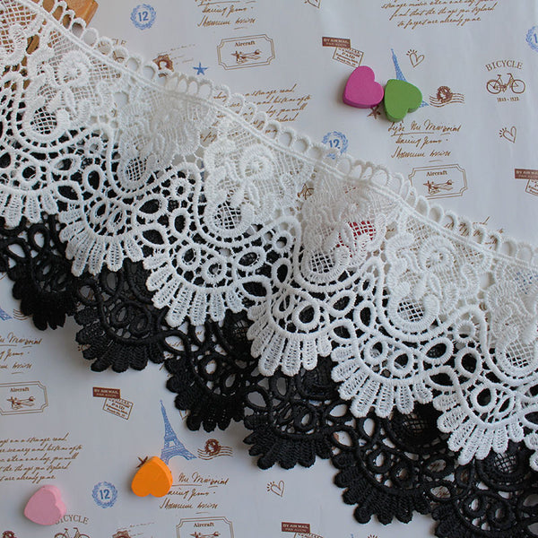 3 Yards of 5cm Width Pleated Ruffle Lace Trim with Dots