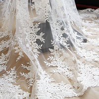 Off White Lace Fabric, Cotton Embroidered Lace, Bridal Lace Fabric